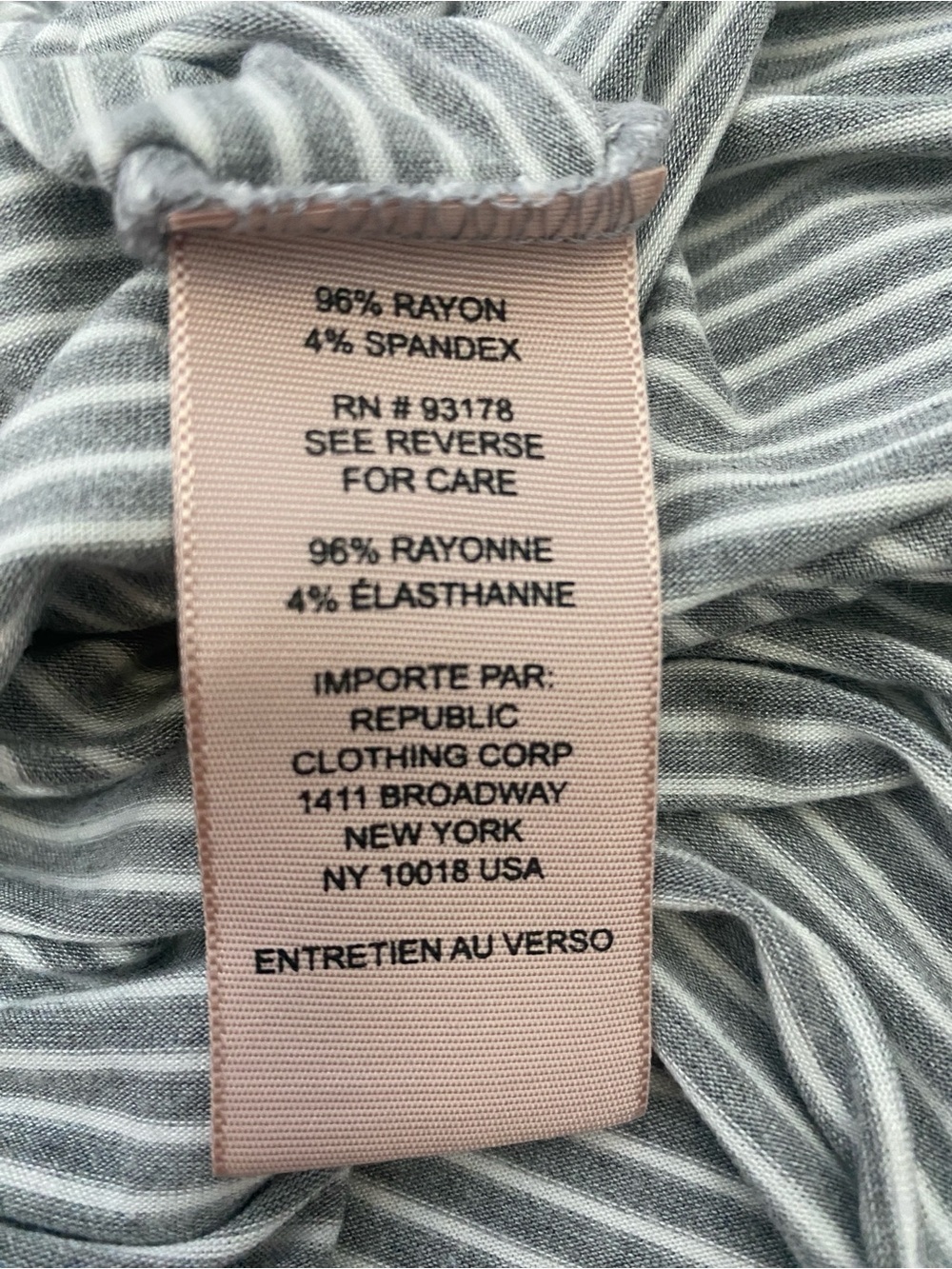 Philosophy Gray and White Striped Short Sleeve Tee - Picture 4 of 6
